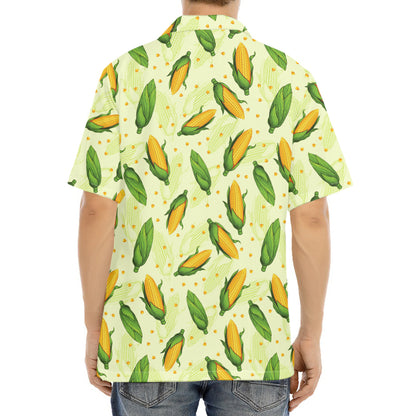 Corncob Pattern Print Aloha Shirt