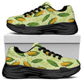 Corncob Pattern Print Black Chunky Shoes