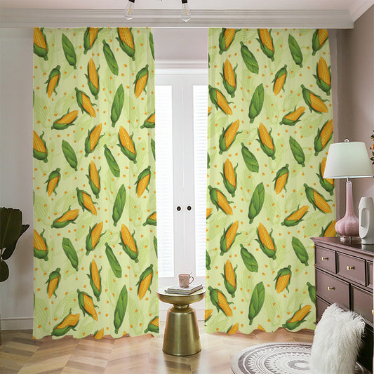 Corncob Pattern Print Blackout Pencil Pleat Curtains