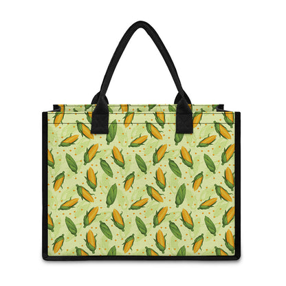 Corncob Pattern Print Canvas Tote Bag