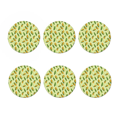 Corncob Pattern Print Coaster Set