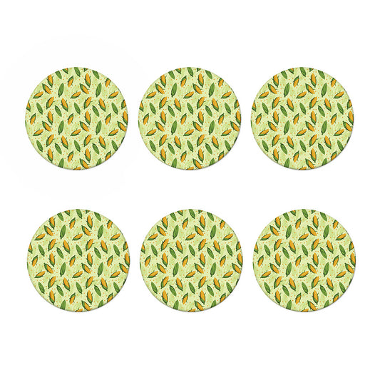 Corncob Pattern Print Coaster Set