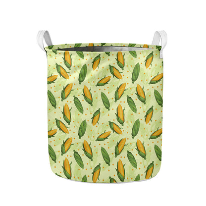 Corncob Pattern Print Collapsible Laundry Basket