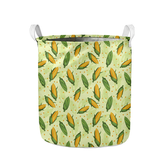 Corncob Pattern Print Collapsible Laundry Basket