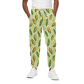 Corncob Pattern Print Cotton Sweatpants