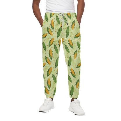 Corncob Pattern Print Cotton Pants