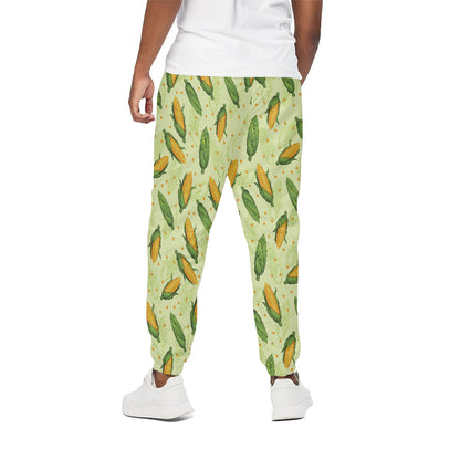 Corncob Pattern Print Cotton Pants