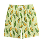 Corncob Pattern Print Cotton Shorts