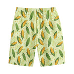 Corncob Pattern Print Cotton Shorts