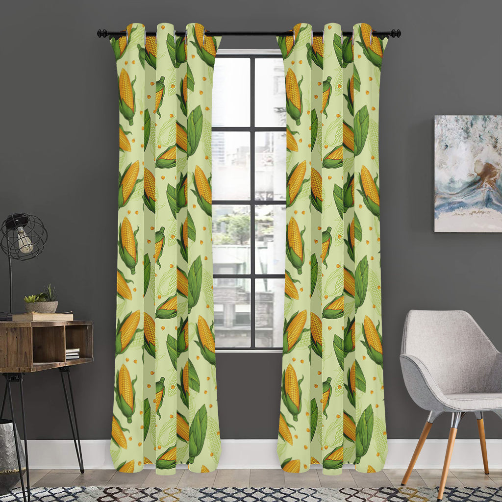Corncob Pattern Print Curtain