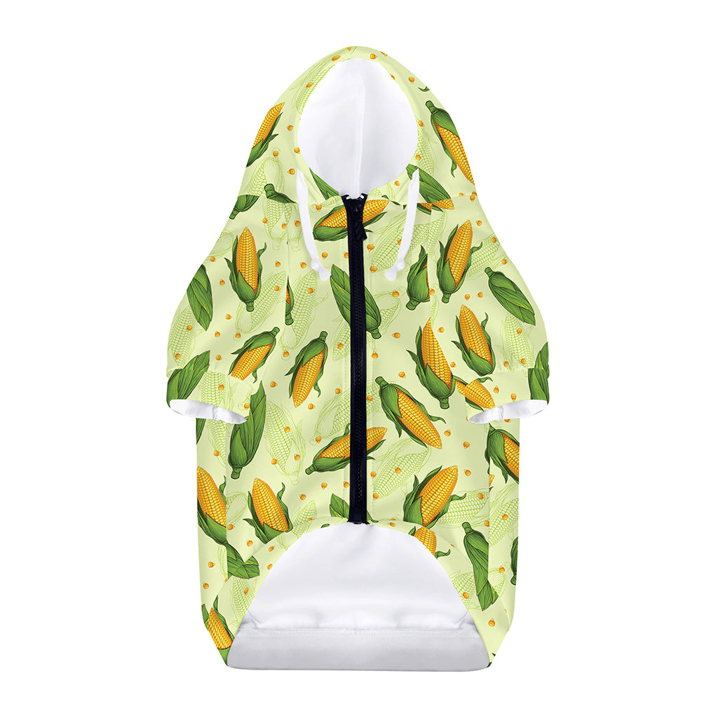 Corncob Pattern Print Dog Zip Up Hoodie