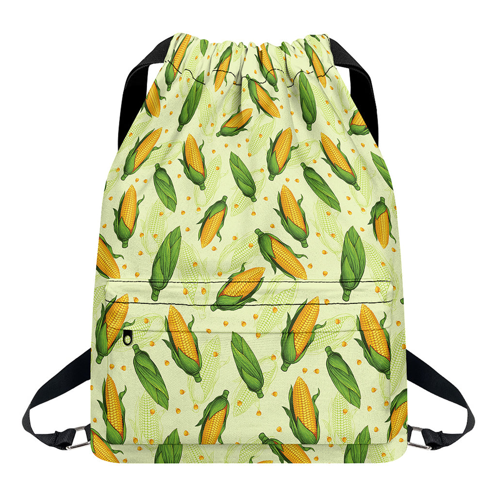 Corncob Pattern Print Drawstring Backpack