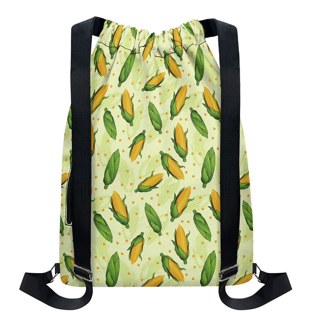 Corncob Pattern Print Drawstring Backpack