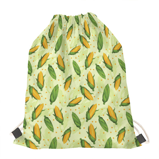 Corncob Pattern Print Drawstring Bag