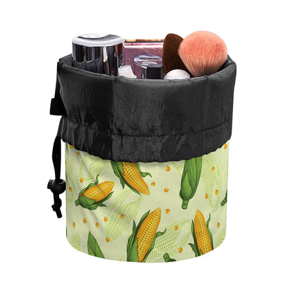 Corncob Pattern Print Drawstring Makeup Bag