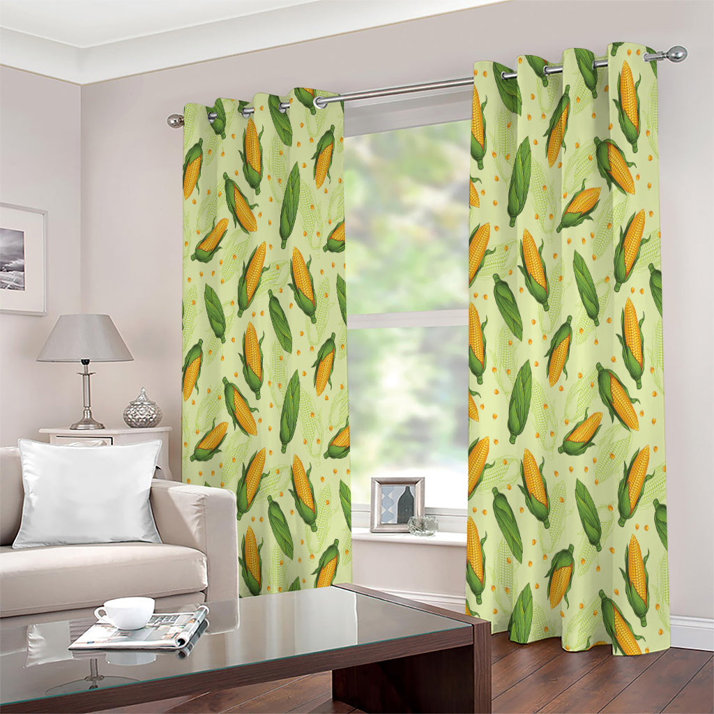 Corncob Pattern Print Extra Wide Grommet Curtains