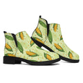 Corncob Pattern Print Flat Ankle Boots