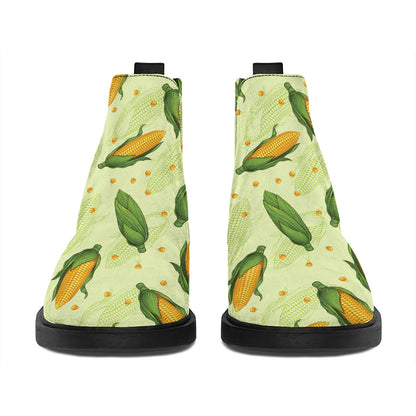 Corncob Pattern Print Flat Ankle Boots