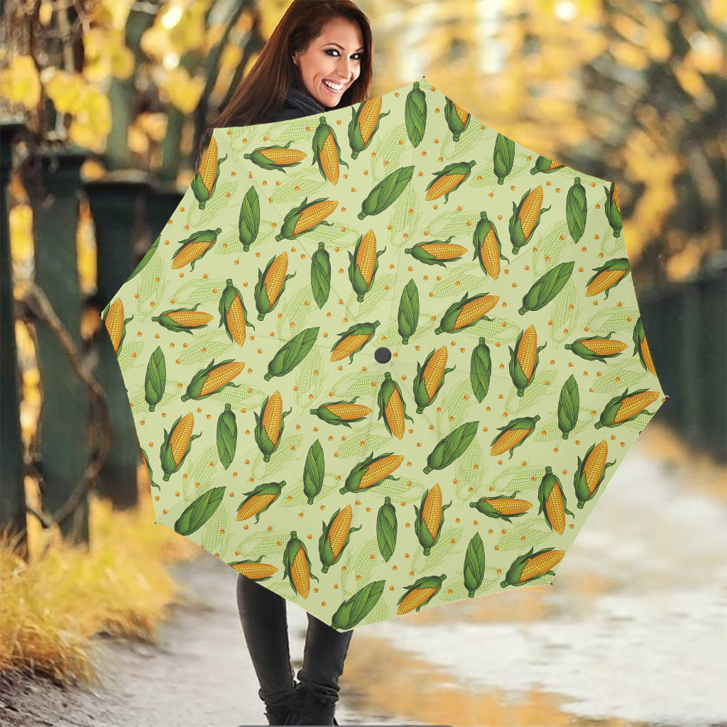 Corncob Pattern Print Foldable Umbrella