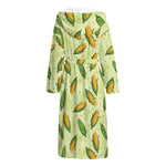 Corncob Pattern Print Hooded Bathrobe