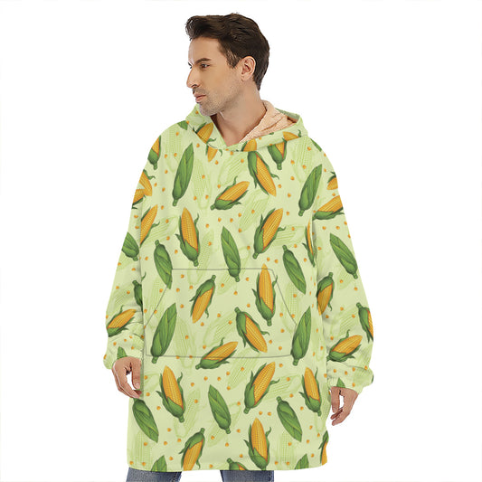 Corncob Pattern Print Hoodie Blanket