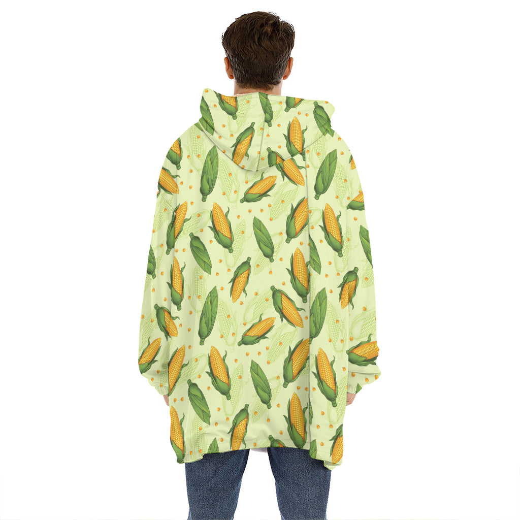 Corncob Pattern Print Hoodie Blanket