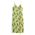 Corncob Pattern Print Jersey Midi Cami Dress
