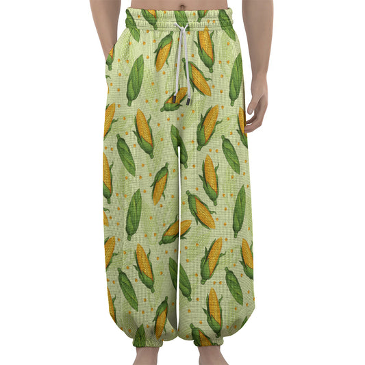 Corncob Pattern Print Lantern Pants