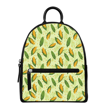 Corncob Pattern Print Leather Backpack