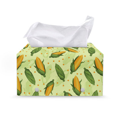 Corncob Pattern Print Leather Tissue Box Cover