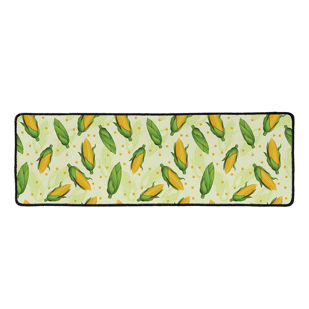 Corncob Pattern Print Long Kitchen Mat