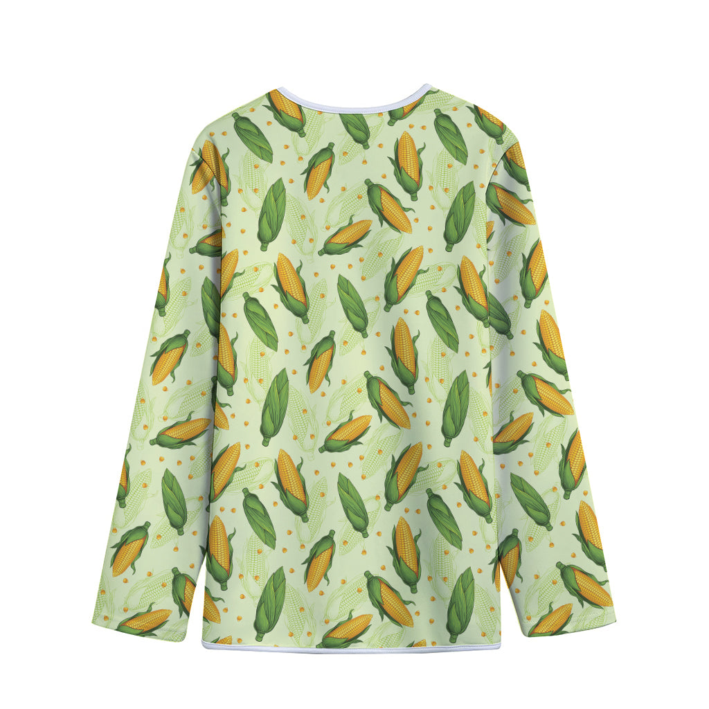 Corncob Pattern Print Long Sleeve Short Coat
