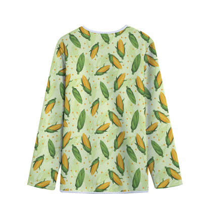 Corncob Pattern Print Long Sleeve Short Coat