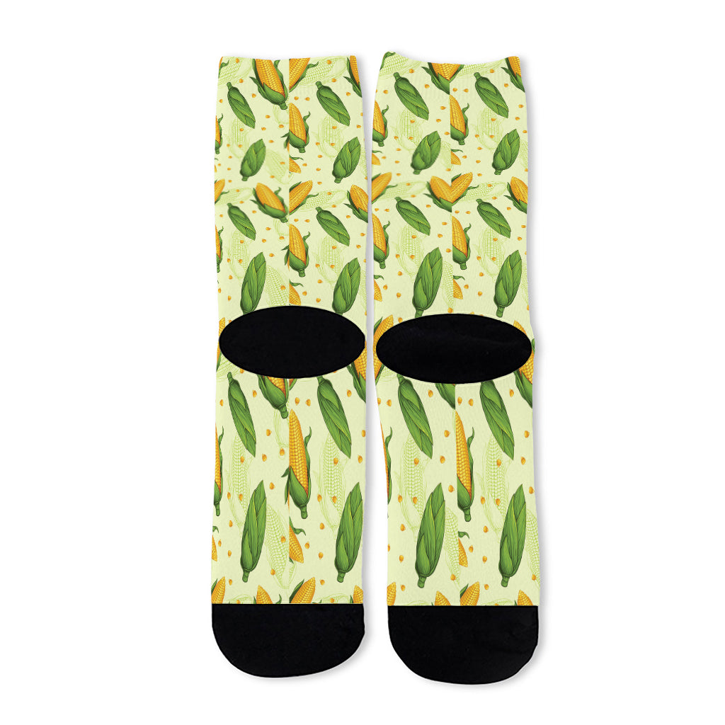 Corncob Pattern Print Long Socks