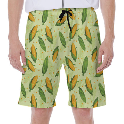 Corncob Pattern Print Men's Beach Shorts
