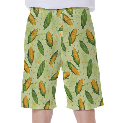 Corncob Pattern Print Men's Beach Shorts