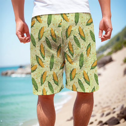 Corncob Pattern Print Men's Cargo Shorts