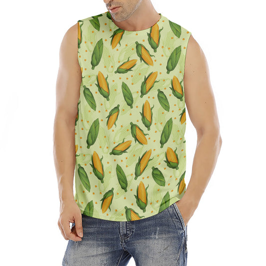 Corncob Pattern Print Men's Fitness Tank Top