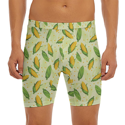 Corncob Pattern Print Men's Long Boxer Briefs