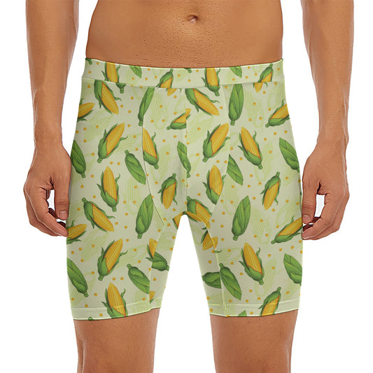 Corncob Pattern Print Men's Long Boxer Briefs