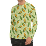 Corncob Pattern Print Men's Long Sleeve Rash Guard
