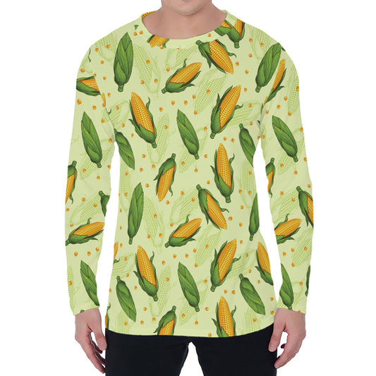 Corncob Pattern Print Men's Long Sleeve T-Shirt