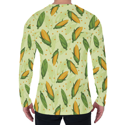 Corncob Pattern Print Men's Long Sleeve T-Shirt