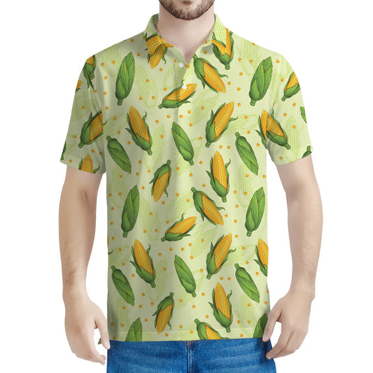 Corncob Pattern Print Men's Polo Shirt
