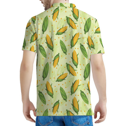 Corncob Pattern Print Men's Polo Shirt