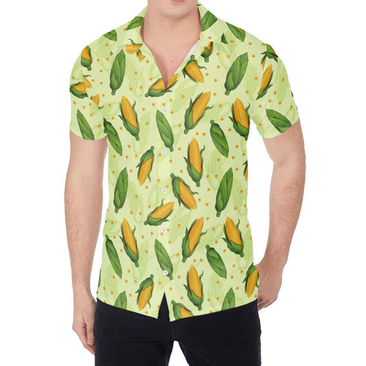 Corncob Pattern Print Men's Shirt