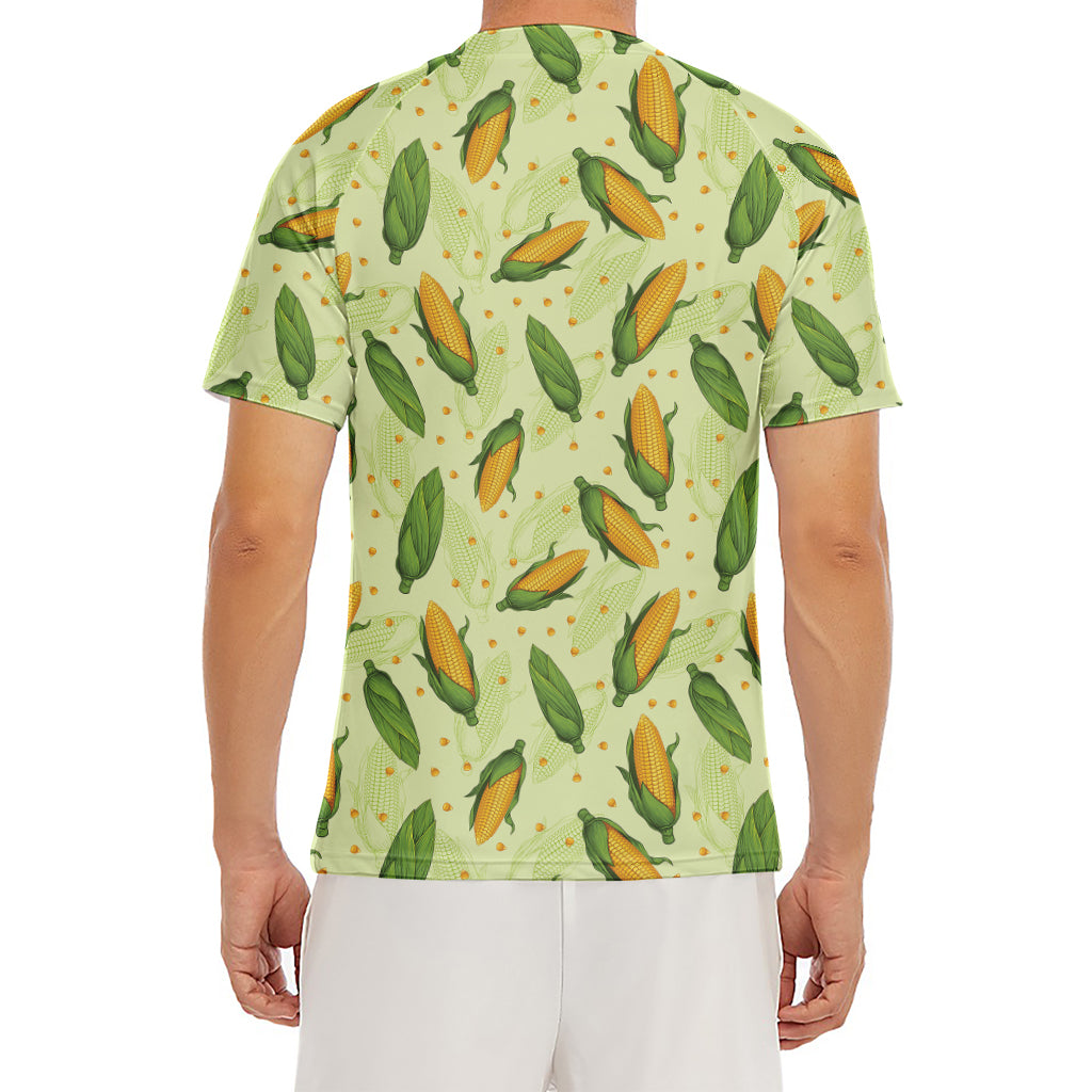 Corncob Pattern Print Men's Short Sleeve Rash Guard