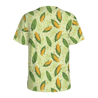 Corncob Pattern Print Men's Sports T-Shirt