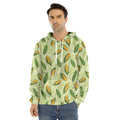 Corncob Pattern Print Men's Velvet Pullover Hoodie
