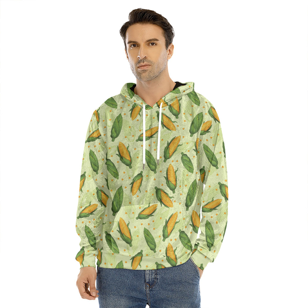 Corncob Pattern Print Men's Velvet Pullover Hoodie